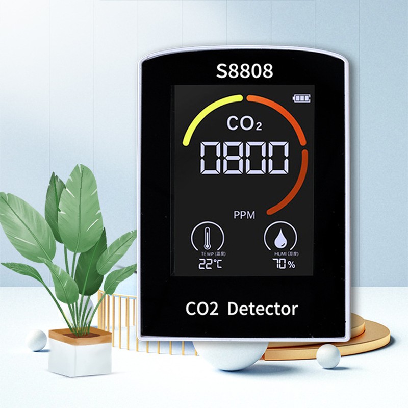 CO2 Detector with Display Screen ABS Battery USB Charging Multi
