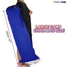 PATIKIL 47 Inch Camp Chair Replacement Bag, Foldable Camping Chair Bag 900D Oxford Large Mouth Carry Bag with Adjustable Shoulder Strap for Outdoor Camping, Blue