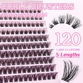 SLSXNL Manga Lash Clusters Eyelash Extensions 8-16MM Eyelash Clusters C Curl Wispy Natural Cluster Lashes 120pcs 8mm 10mm 12mm 14mm 16mm Spiky Anime Eye False Eyelashes