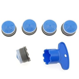 OZXNO 1 Set 24mm Faucet Filter Restrictor Faucet Aerator Wrench Restrictor Replacement Parts for Bathroom or Kitchen (1×Aerator Key, 5×Tap Aerators)