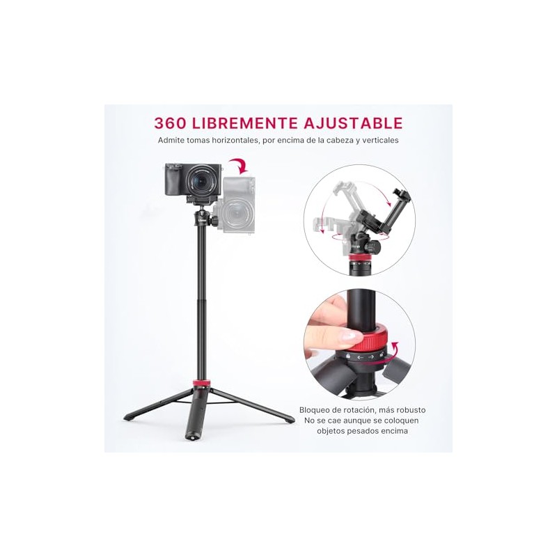 ULANZI MT-44 - Trípode Extensible para Teléfono, 59 Pulgadas, 360°