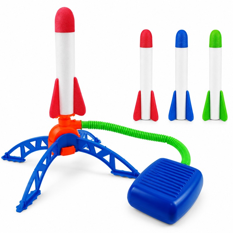 Air Powered Rocket Launcher Toy for Kids – Foot Pump