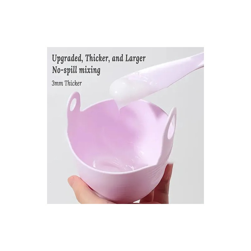 Kit Silicón Bowl Preparación Mascarilla Facial Lila