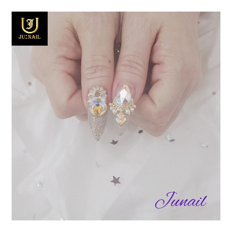 ♀Pearl Art Handmade Nail Tips♀ - Short Round / ♀진주아트