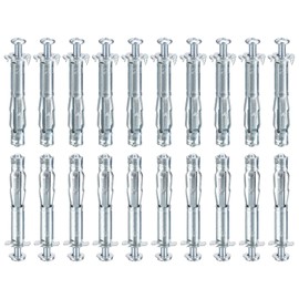 DTGN M4x46mm Hollow Wall Anchors - 20 Pack - Good for Hollow Wall Plaster Walls - Carbon Steel Hollow Drywall Anchors Screws, Silver
