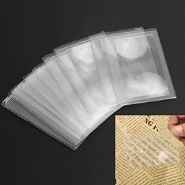 YASE-king 1/10PCS 3X Magnifier Magnification Magnifying Fresnel Lens Pocket Credit Card Size Transparent Magnifying Glass (Size : 10pcs)