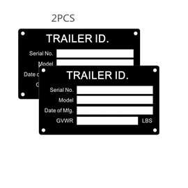 cwZhen Blank Trailer VIN ID Plate Data TAG Serial Model Number Identification VIN Serial Number, Model, Date of MFG and GVWR, Tailgating id Plate for Cargo Carriers Trucks Boats (Specification 2：2PCS)