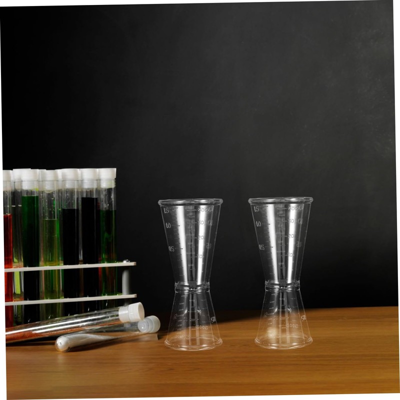 BUGUUYO 10pcs Transparent Double Jigger Cocktail Measuring Cup with Clear