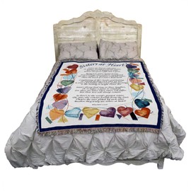Pure Country Weavers Sisters at Heart Poem Blanket by Elizabeth Lucas Designs - Gift Tapestry Throw Woven from Cotton - Made in The USA (72x54)