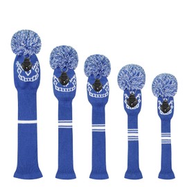 Scott Edward Knit Golf Club Cover for Woods and Driver Set of 5 Head Covers Protect Driver Wood(460cc) 1 Fairway Wood2 and Hybrid/UT2 with Rotating Club Number Tags (Crown)