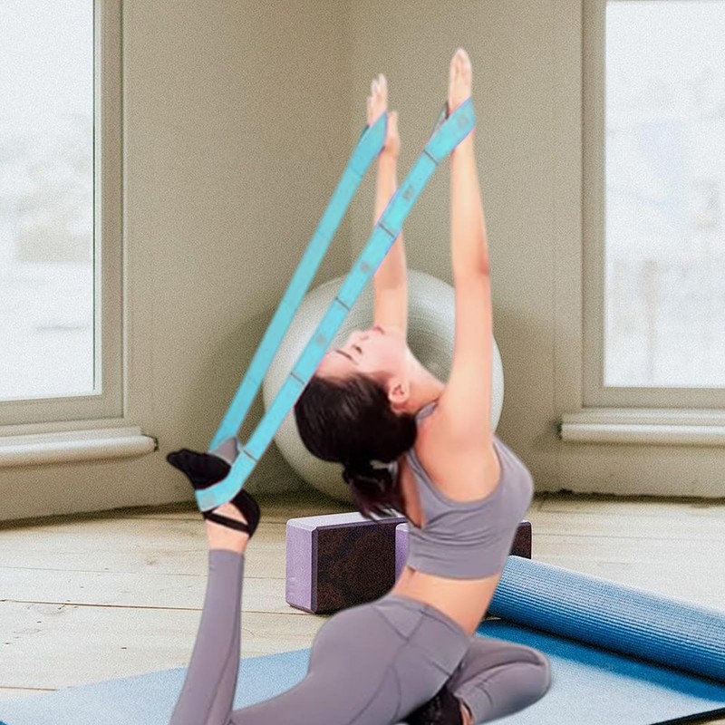 Yoga Strap with Loops, 10 Loops Leg Stretcher Belt, Strength