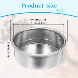 51mm Portafilter Basket, Stainless Steel Coffee Filter, Double Layer Pressurized Filter Basket Espresso Filter Basket Espresso Machine Parts for Coffee Machine Coffee Machine Replacement Accessories