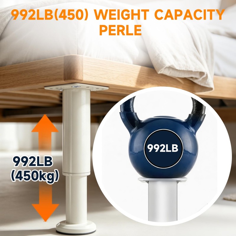 Aoyfuwell 4 Pz Piedi Regolabili Neri, 12-18 cm (altezza regolabile)