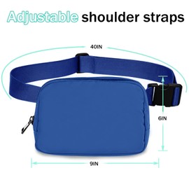 Bomvabe Bauchtasche für Damen Herren, Gürteltasche Mini Nylon mit Verstellbarem Riemen 81cm bis 130cm, Hüfttasche Leicht für Sport Outdoor Reise Running Wandern Radfahren, Bauchtasche Klein Blau