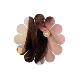 Xmsrn Vintage Pearl Stud Earrings Boho Pearl Earrings Gold Circle Pearl Earrings Gold Minimal Earrings for Women