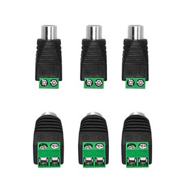 PNGKNYOCN RCA Cable Audio Adapter (6-Pack) - RCA Female to AV Screw Terminal Connector - Easy Plug & Unplug Design - Compatible with TV, Stereo, CCTV Equipment