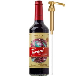 Torani Puremade Syrup, Galaxy, 2024 Flavor of the Year, Glass Bottle with Pump Included, 25.4 Fl Oz