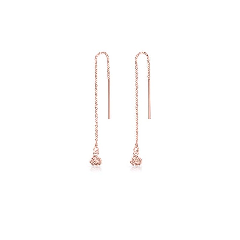 DTPsilver® SMALL 925 Sterling Silver Rose Gold Plated Drop Studs