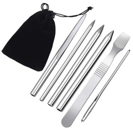 Generic 6 Pack Stainless Steel Paracord Lacing Needle Set - Silver - DIY Craft Paracord Bracelets