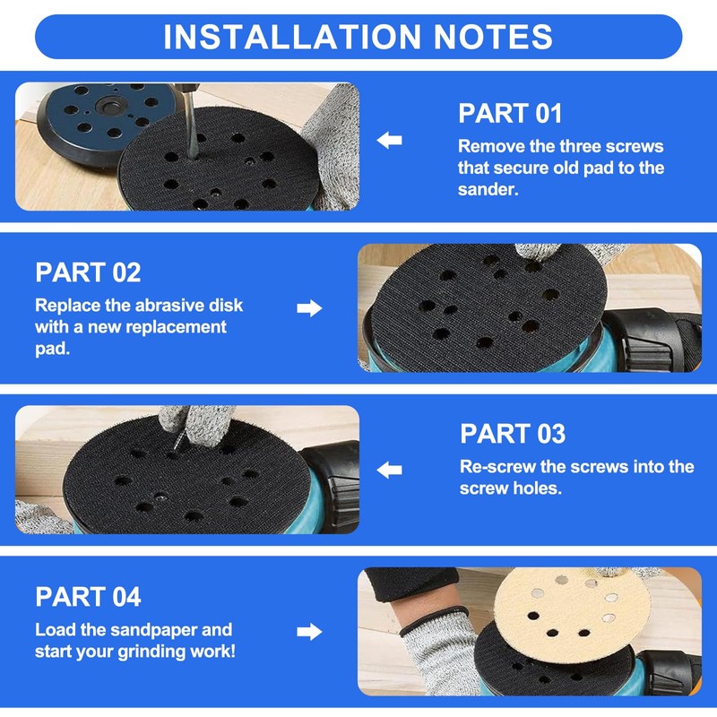 125mm Replacement Sander Backing Pad - Sander Pad for Makita