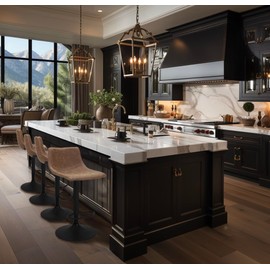 Finnhomy Bar Stools Set of 2 Counter Height, Swivel Barstools with Footrest and L Shape Back, Height Adjustable Modern Bar Chairs, Vintage Leather, Retro Brown