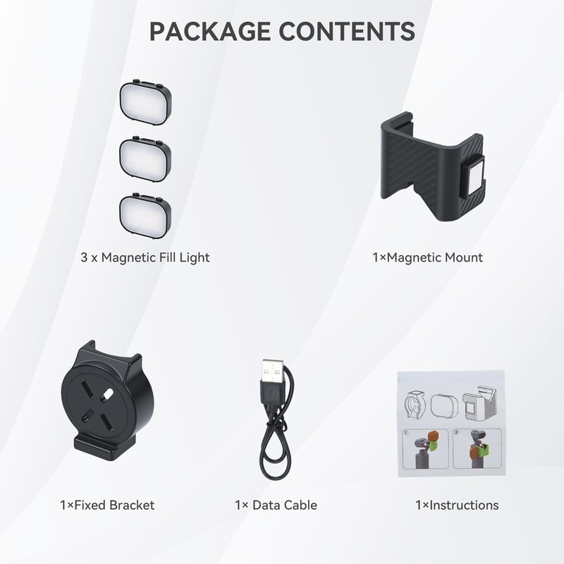 UTEBIT 3Pcs Magnetic Mini Selfie Fill Light for DJI Osmo