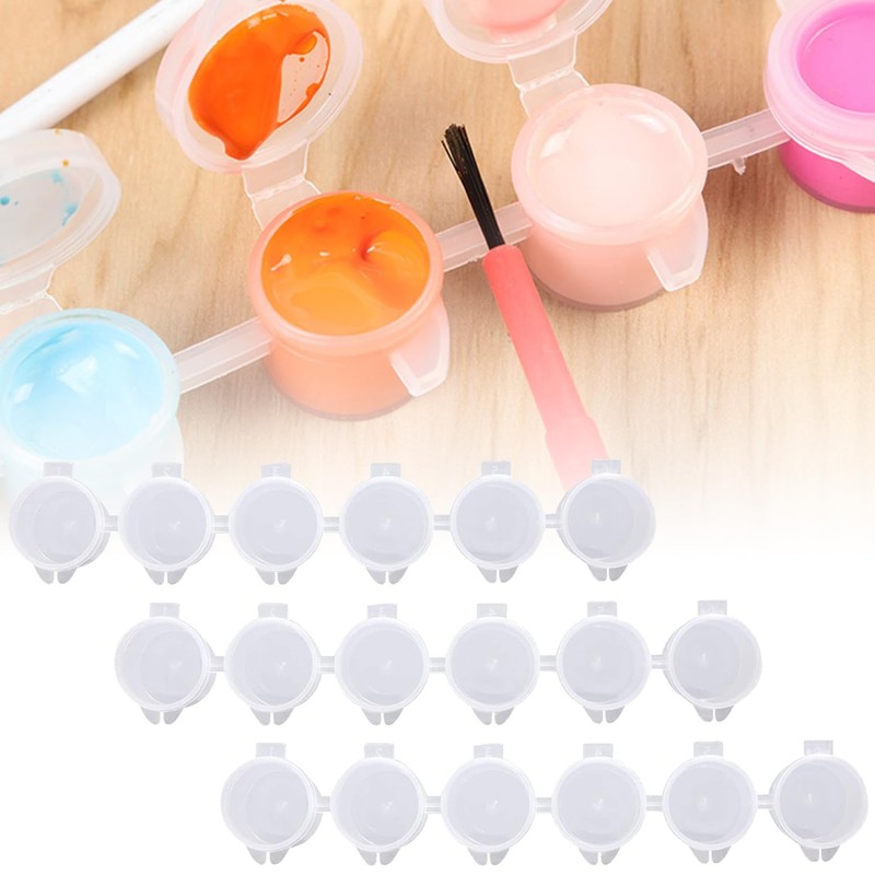 60 Pieces Empty Paint Cups with Lid, Mini Paint Pot