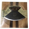 New Alaska Ulu Factory Walnut Wood Handle Knife Etched Wolf