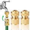 Uni-Fine 2 Pieces 1/2 Inch Garden Hose Quick Connector Brass
