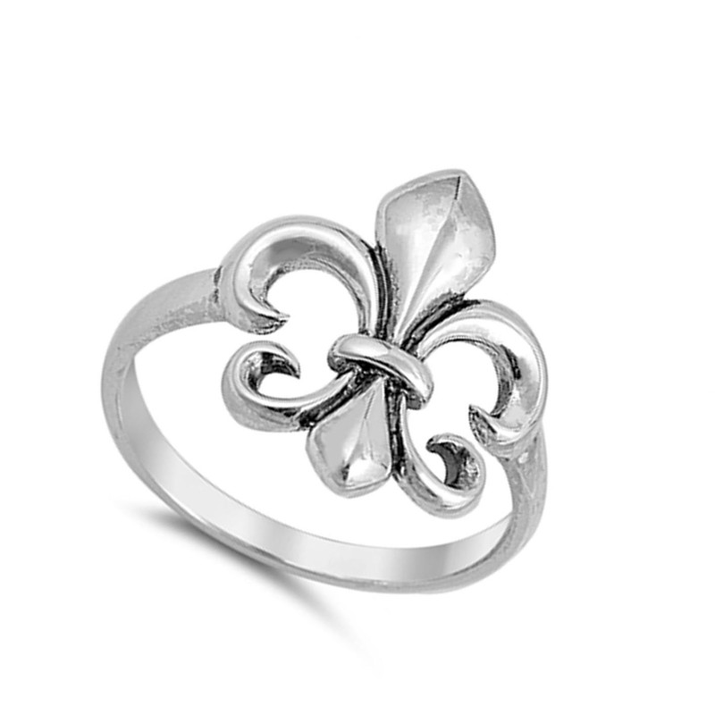 Fleur De Lis Cute Ring New .925 Sterling Silver Band