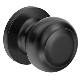 Hornbill Front Door Knob, Keyless Entry Knob Set with Single Cylinder Deadbolt, Exterior Door Knobs Reversible Right & Left of Interior Door Hand, Entry Door Lock Knobset, Black