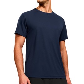 MIER Mens Quick Dry Running Shirts Moisture Wicking Workout Gym Tee Short Sleeve Athletic T Shirts Tops, Navy 3XL