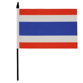 Thailand Table Flag 5'' x 8'' - Thai Desk Flag 21 x 14 cm - Black plastic stick and base - Drapeau Thaïlande AZ FLAG