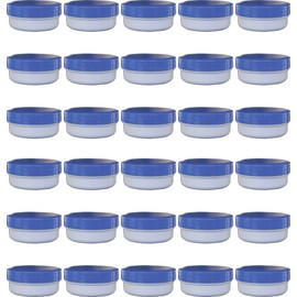 30 ointment containers, cream containers, flat ointment jar, 12 ml capacity with blue lid, made in Germany