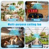 Tujoe 2 Set Solar Ceiling Fan Kit 16.5'', 15w Monocrystalline