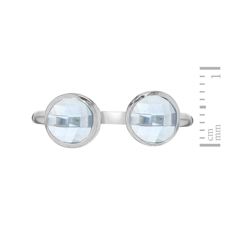 Tuscany Silver Light Blue Checker Torque Ring - Size L