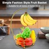 Livabber Countertop Fruit Basket Bowl with Banana Hanger, Modern Standing