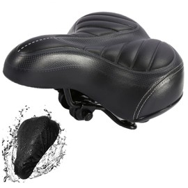 Comfortable Bicycle Saddle, Ergonomic Gel Saddle with Double Suspension Ball Gel Saddle Filled with Gel Foam Bike Seat Suitable for Bicycles Mountain Bikes Road Bikes