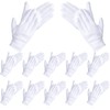 24pcs White Cotton Gloves, 12 Pairs Reusable Work Gloves, Premium