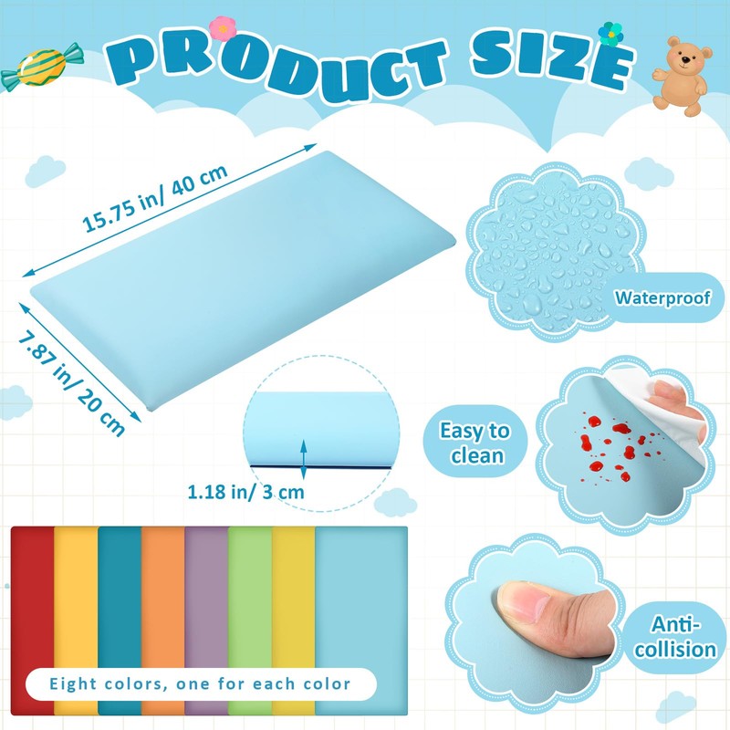 Hahafelt 16 Pack Wall Padding for Playroom Peel and Stick