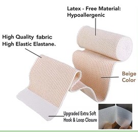 E3 Prime Elastic Bandage (6 Pack, 3", 4", 6") with Hook Closure, Latex Free Wrap, Reusable, Washable, Customized Compression Sprains and Strains, Sore Muscles/Joints, Ankle, Knee