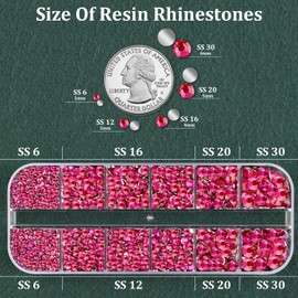 TINKRSTUFF Resin Rhinestones for Crafting with B7000 Jewelry Glue, 1 Box Hot Pink Flatback Crystals with 3Pcs 10ml Glue for Bedazzling Crafts DIY Nail Art MakeupNon Hotfix Gems for Clothing Shoes