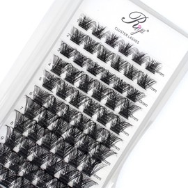 Individual Lashes 72 Cluster Lashes 3D False Eyelashes Natural Look D Curl Reusable Fluffy Individual Cluster Lashes Soft Eyelashes DIY Cluster Eyelash Extensions Mix 8-16MM