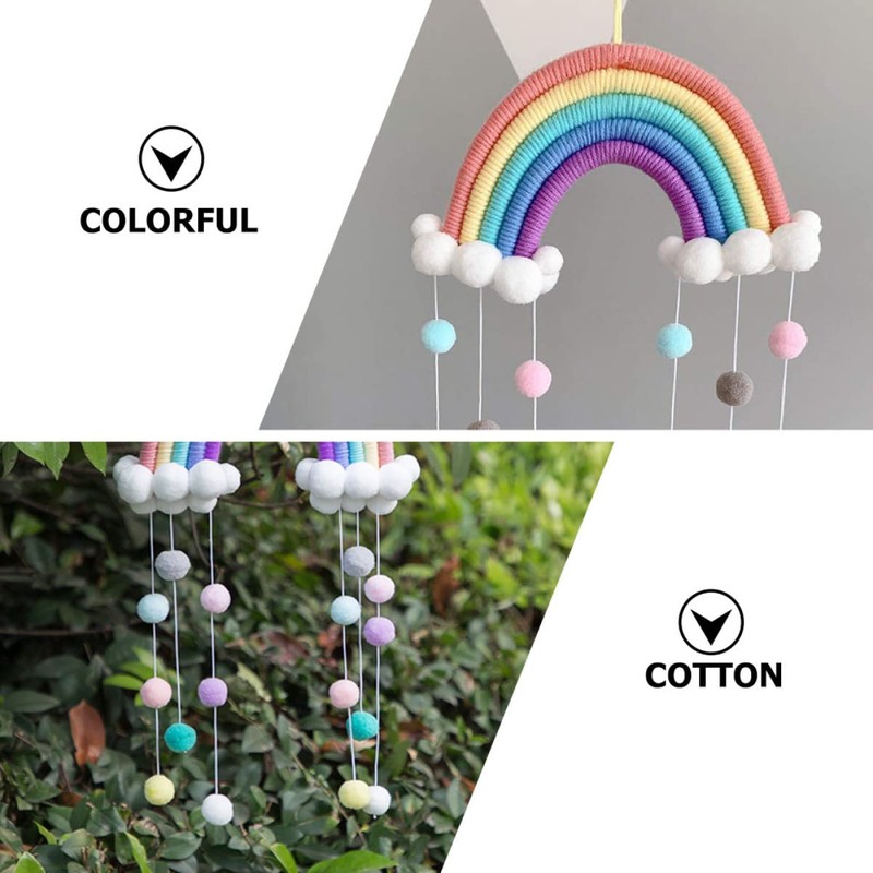 ORFOFE Hanging Rainbow Cloud Raindrops Decor for Bedroom Wall Pendant