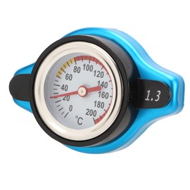 Radiator cap, Aluminum Alloy Radiator Cap with Temperature Gauge Pressure Adjustment Leakproof Universal Universal Temperature Gauge Radiator Cap Replacement for Motorcycle Accessory(small head 1.3)
