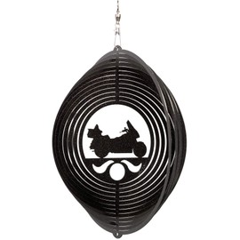 SWEN Products Motorcycle Gold Wing Swirly Metal Wind Spinner