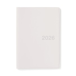 MUJI 84854323 2026 A6 Monthly Planner, Starts on December 2025, A6, White Gray