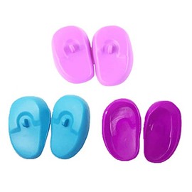 3 Pairs Professional Soft Silicon Waterproof Hairdressing Dye Coloring Ear Cover Protector Earmuff Ear Caps Hair Salon Styling Kit for Bathing Shower Spa Color Random