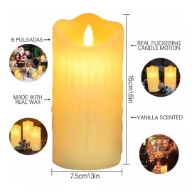 KELAUDIA SHOP Vela Led Recargable Parpadeante Danzantes Control Remoto15cm