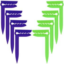 SHIDOW Beach Stakes, Outdoor Towel Anchor Stakes Picnic Mat Clips, Clamps Picnic Blanket Holders, Towel Sand Spikes, Beach Accessories for Vacation (8 PCS Green, Blue)